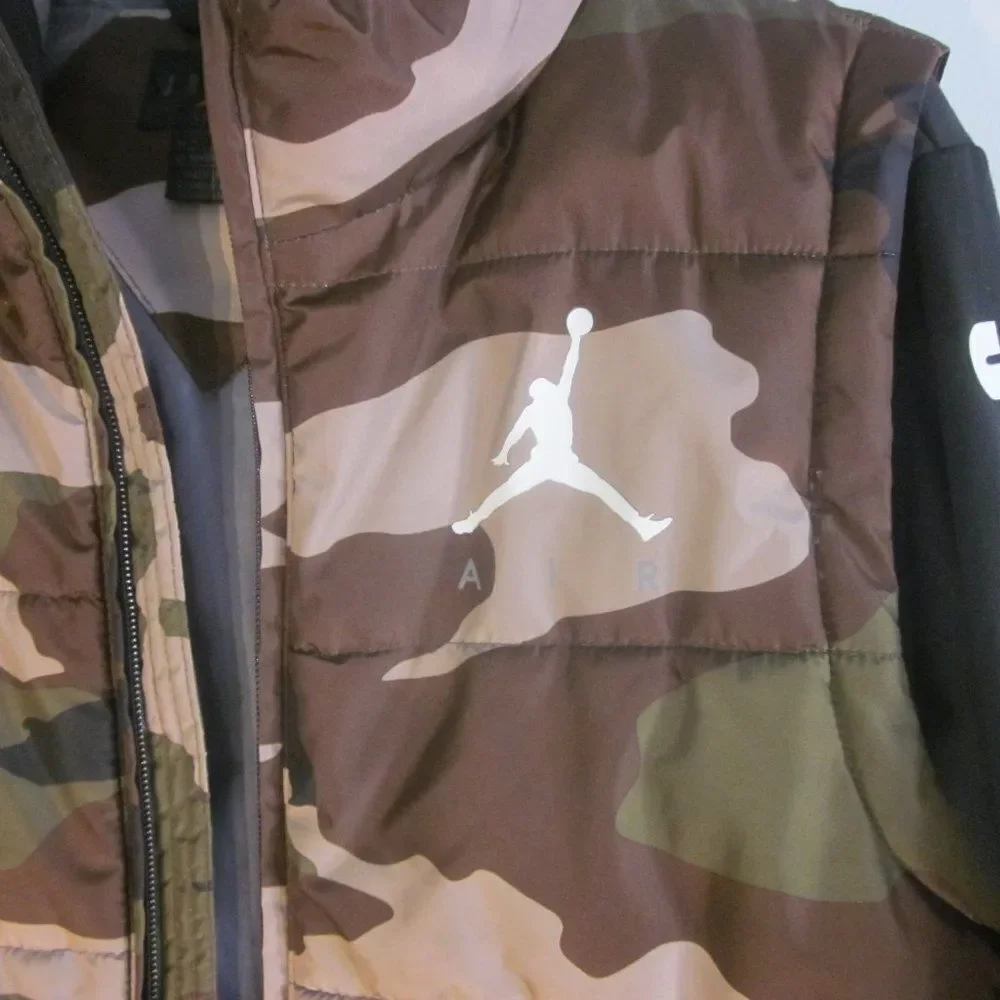 NIKE 1980's Vintage Air Jordan Boys Size M  Puffer Camo Hoodie Jacket 38